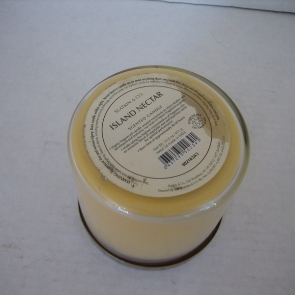 Slatkin & Co Island Nectar Scented Candle 3 Wick Jar Candle with Lid 14.5oz NWWT - Picture 5 of 5